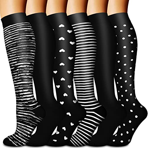 BLUEENJOY Copper Compression Socks for Women Men 6 pairs Best Support for Nurses Running Hiking Recovery 0 belly baby and beyond