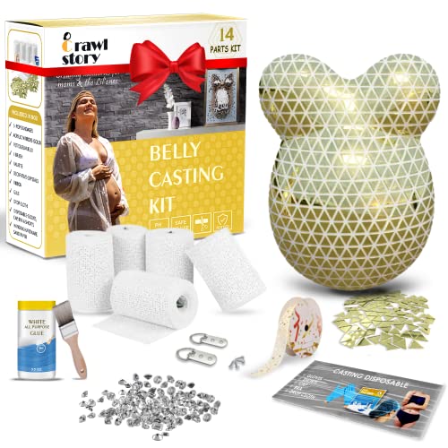 Crawl Story Belly Cast Kit Pregnancy Baby Casting kit With 5 Plaster Cloth Roll Hanging Hardware Decorative items Perfect Baby Shower Pregnancy GiftsPregnancy Belly casting kit baby bump cast 0 belly baby and beyond