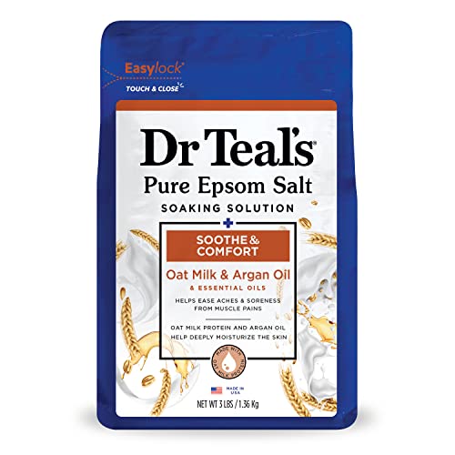 Dr Teals Pure Epsom Salt Soothe Comfort with Oat Milk Argan Oil 3lbs Packaging May Vary 0 belly baby and beyond