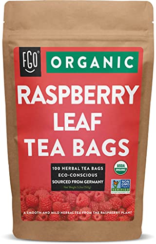 FGO Organic Red Raspberry Leaf Tea Eco Conscious Tea Bags 100 Count 0 belly baby and beyond