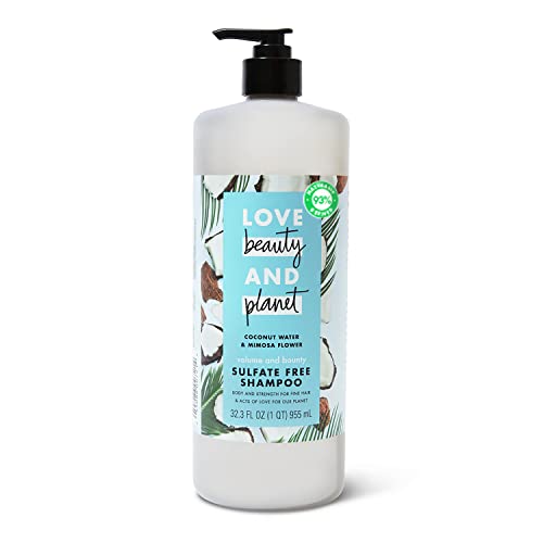 Love Beauty and Planet Volume and Bounty Thickening Shampoo Coconut Water Mimosa Flower For Fine Hair Sulfate Free Paraben Free Vegan 323 oz 0 belly baby and beyond