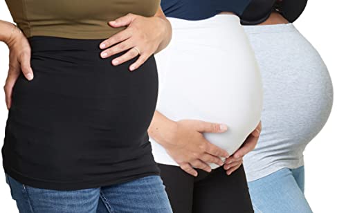 Maddie Moo Belly Bands Available in 8 Sizes and 7 Colors Maternity Postpartum Shirt Extender 3 Packs for All Stages of Pregnancy 0 belly baby and beyond
