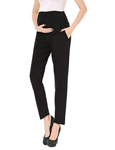 Maternity Pants Comfortable Stretch Over Bump Women Pregnancy Casual Capris for Work 0 belly baby and beyond