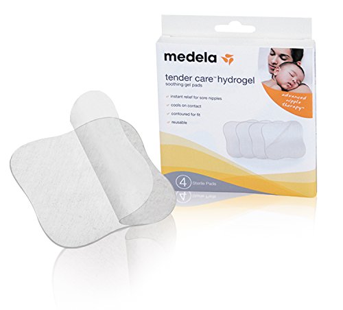 Medela Soothing Gel Pads for Breastfeeding 4 Count Pack Tender Care HydroGel Reusable Pads Cooling Relief for Sore Nipples from Pumping or Nursing 0 belly baby and beyond
