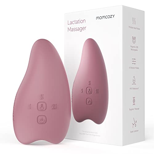 Momcozy Warming Lactation Massager 2 in 1 Soft Breast Massager for Breastfeeding Heat Vibration Adjustable for Clogged Ducts Improve Milk Flow Engorgement 0 belly baby and beyond