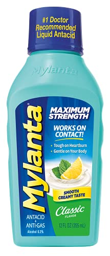 Mylanta Antacid and Gas Relief Maximum Strength Formula Classic Flavor 12 Fluid Ounce 0 belly baby and beyond