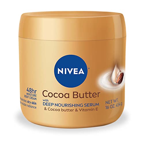 NIVEA Cocoa Butter Body Cream with Deep Nourishing Serum Cocoa Butter Cream for Dry Skin 16 Ounce Jar 0 belly baby and beyond