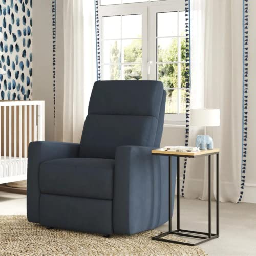 Nurture The Glider Premium Power Recliner Nursery Glider Chair with Adjustable Head Support Designed with a Thoughtful Combination of Function and Comfort Built in USB Charger Navy 0 belly baby and beyond