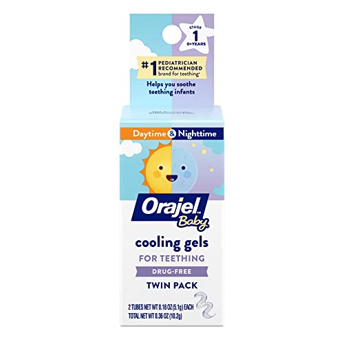 Orajel Baby Daytime Nighttime Cooling Gels for Teething Drug Free 1 Pediatrician Recommended Brand for Teething Two 018oz Tubes 0 belly baby and beyond