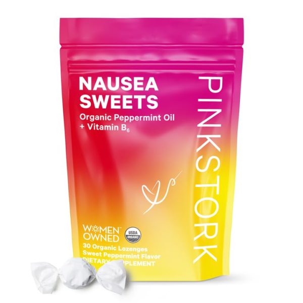 Pink Stork Organic Peppermint Sweets Peppermint Candy with Vitamin B6 for Occasional Motion Sickness or Morning Sickness Pregnancy Must Haves 30 Wrapped Lozenge Drops 0 belly baby and beyond