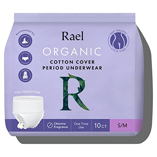 Rael Disposable Underwear for Women Organic Cotton Cover Incontinence Pads Postpartum Essentials Disposable Underwear Unscented Maximum Coverage Size S M 10 Count 0 belly baby and beyond