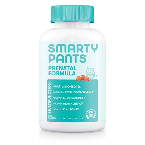 SmartyPants Prenatal Vitamins for Women with DHA and Folate Daily Gummy Multivitamin Vitamin C B12 D3 Zinc for Immunity Omega 3 Fish Oil 120 Count 30 Day Supply 0 belly baby and beyond
