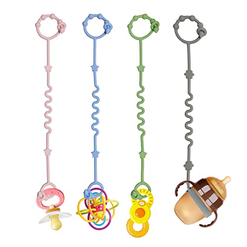 Toy Straps for BabyRTMOK 4pcs Silicone Setpacifier ClipApplies to Car Seat ToyTeether ToyHigh ChairStroller AccessoriesBaby Toy ClipsCribsRocking ChairSilicone Pacifier Clip 0 belly baby and beyond