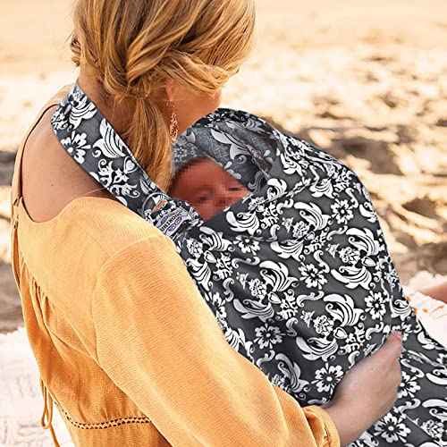 UHINOOS Nursing CoverInfinity Soft Breastfeeding Cotton for Babies with No See Through Cotton for Mother Nursing Apron for Breastfeeding Grey 0 belly baby and beyond