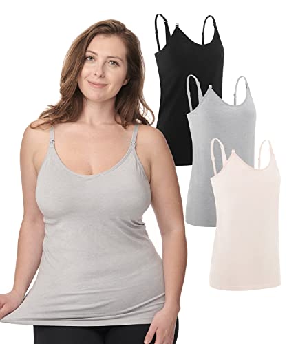 Under Control Nursing Cami Tank Tops for Breastfeeding Women Nursing Tops Maternity Shirts Camisoles with Built in Bra 3Pack 0 belly baby and beyond