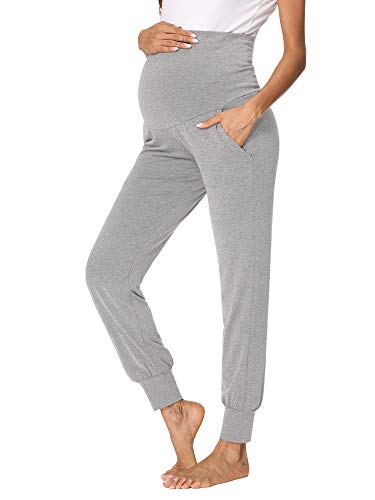 fitglam Womens Maternity Pants Over The Belly Pregnancy Lounge Pants Pajamas Joggers Loungewear Clothes with Pockets 0 belly baby and beyond