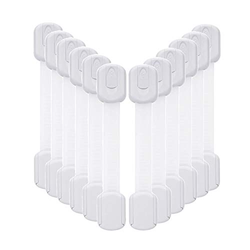 12 Pack Baby Proofing Cabinet Strap Locks Vkania Kids Proof Kit Child Safety Drawer Cupboard Oven Refrigerator Adhesive Locks Adjustable Toilets Seat Fridge Latches No Drilling 0 belly baby and beyond