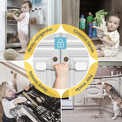 14 Pack Baby Proof Cabinet Latches Childproof Drawer Latches with 12 Extra 3M Adhesives Adjustable No Drilling Child Safety Cabinet Locks Straps Baby Drawer Locks for Kids Baby Safety 0 0 belly baby and beyond