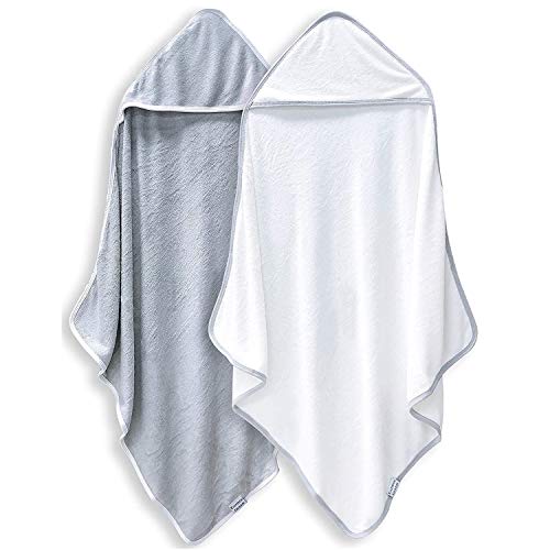 2 Pack Premium Bamboo Baby Bath Towel Ultra Absorbent Ultra Soft Hooded Towels for BabiesToddlerInfant Newborn Essential Perfect Baby Registry Gifts for Boy Girl 0 belly baby and beyond