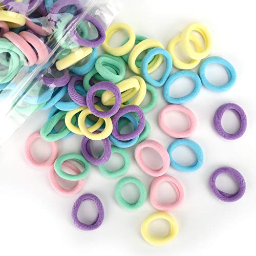 200PCS Cotton Baby Hair Ties Mini Seamless Toddler Hair Bands Soft Hair Elastics Ponytail Holders for Kids Toddlers Girls 1 Inch in Diameter 5 Colors by NineTong 0 belly baby and beyond