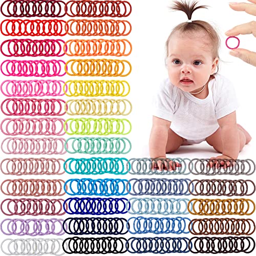 360PCS Baby Hair Ties 36 Multicolors 2cm in Diameter No Crease Finger Rubber Hair ElasticsSmall Thin Hair Ponytail Holders Hair Accessories for Baby Girls Toddlers Kids 0 belly baby and beyond