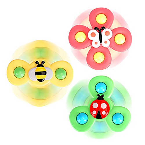 3PCS Suction Cup Spinner Toys for 1 2 Year Old BoysSpinning top Baby Toys 12 18 MonthsFirst Birthday Baby Gifts for 1 Year Old GirlsSensory Toys for Toddlers 1 3 0 belly baby and beyond