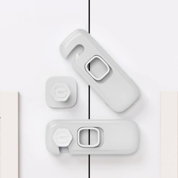 5 Pack Child Proof Refrigerator Lock Fridge Cabinets Freezer Door Lock Apply to Max 125mm Sealing Strip for Toddlers and Kids No Tools Need or Drill Grey Updated 0 belly baby and beyond