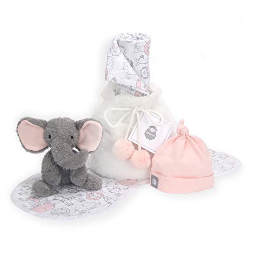 5 Piece PinkGray Luxury Soft Baby Gift Bag for InfantNewborn 0 belly baby and beyond
