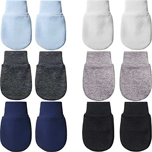 6 Pairs Newborn Baby Mittens No Scratch Gloves Infant Toddler Anti Scratch Essentials Unisex Cotton for 0 6 Months Boys Girls 0 belly baby and beyond