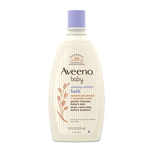 Aveeno Baby Calming Comfort Bath with Relaxing Lavender Vanilla Scents Hypoallergenic Tear Free Formula Paraben Phthalate Free 18 Fl Oz Pack of 1 0 belly baby and beyond