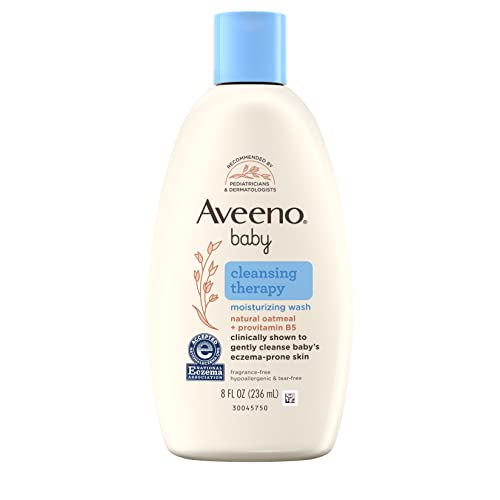 Aveeno Baby Cleansing Therapy Moisturizing Baby Body Wash with Natural Oatmeal ProVitamin B5 Gentle Tear Free Baby Bath Wash for Sensitive Eczema Prone Skin Hypoallergenic 8 oz 0 belly baby and beyond