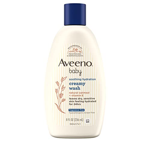 Aveeno Baby Soothing Hydration Creamy Body Wash with Natural Oatmeal Baby Bath Wash for Dry Sensitive Skin Hypoallergenic Fragrance Paraben Tear Free Formula 8 fl oz 0 belly baby and beyond
