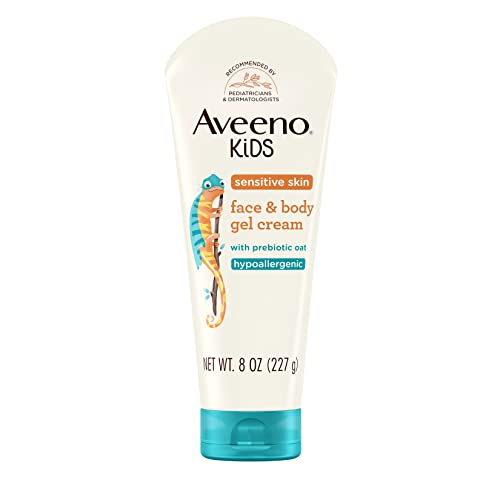 Aveeno Sensitive Skin Face Body Gel Cream for Kids with Prebiotic Oat Clinically Proven 24 Hour Hydration for Soft Skin Quick Drying and Lightweight Hypoallergenic 8 oz 0 belly baby and beyond