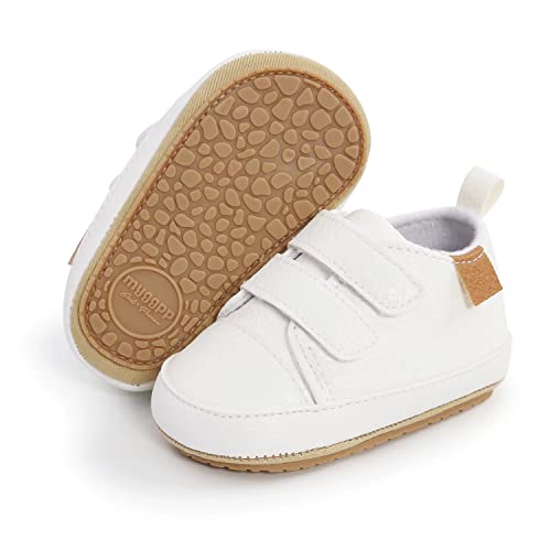 BABSMULY Baby Boys Girls Shoes Non Slip Rubber Sole High Top PU Leather Sneakers Infant First Walking Shoes Toddler Crib Shoes Newborn Loafers Flats 0 belly baby and beyond