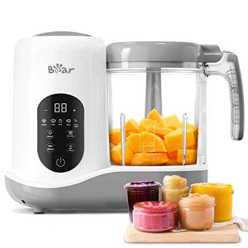 BEAR 2023 Baby Food Maker One Step Baby Food Processor Steamer Puree Blender Auto Cooking Grinding Baby Food Puree Maker with Self Cleans Touch Screen Control 0 belly baby and beyond