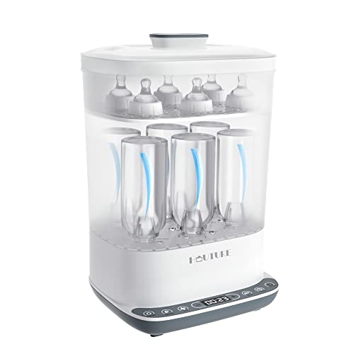 Baby Bottle Sterilizer 6 in 1 HAUTURE Bottle Sterilizer and Dryer Electric Steam Bottle Sanitizer for Baby stuffs Baby Bottles Breast Pump Accessories 0 belly baby and beyond