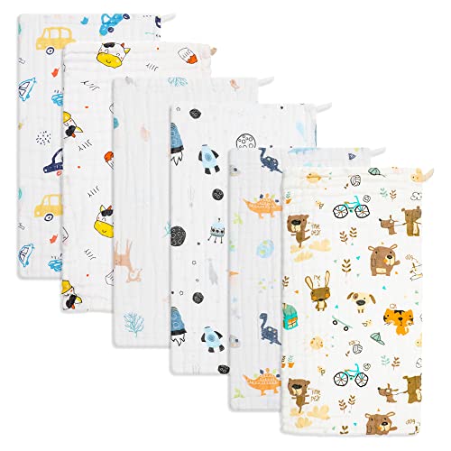 Baby Burp Cloths Muslin Washcloths 6Pack Muslin Burp Cloths Hanky Large 20x10 Extra Soft Absorbent Baby Burp Rags for Newborn 100 Cotton for Boys Girls Gift 6 Layers Machine Washable 0 belly baby and beyond