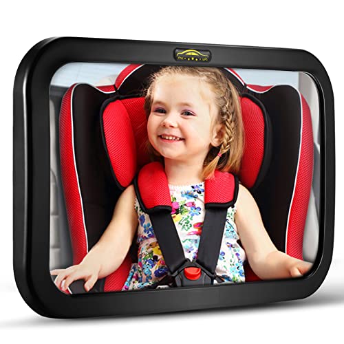 Baby Car Mirror DARVIQS Seat Safely Monitor Infant Child in Rear Facing Seat Wide View Shatterproof Adjustable Acrylic 360for Backseat Crash Tested and Certified for Safety 0 belly baby and beyond