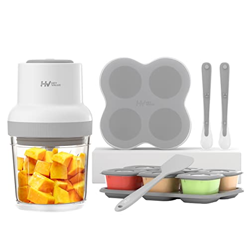 Baby Food Maker HEYVALUE 13 in 1 Baby Food Processor Set for Baby Food Fruit Vegatable Meat Baby Food Blender with Baby Food Containers Baby Food Freezer Tray Silicone Spoons Silicone Spatula Gray 0 belly baby and beyond