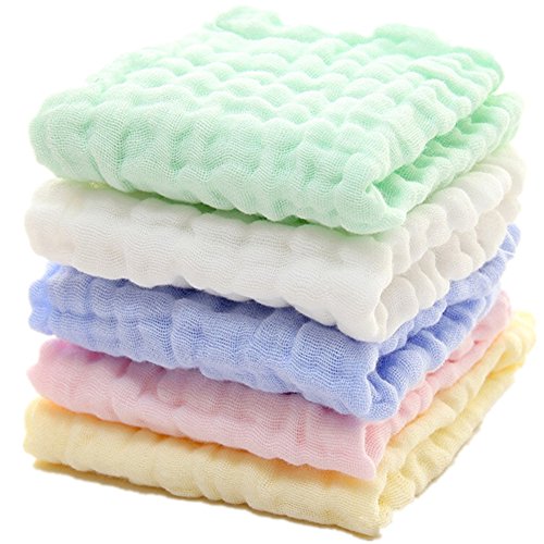 Baby Muslin Washcloths Natural Muslin Cotton Baby Wipes Soft Newborn Baby Face Towel and Muslin Washcloth for Sensitive Skin Baby Registry as Shower 5 Pack 12x12 inches by MUKIN 0 belly baby and beyond