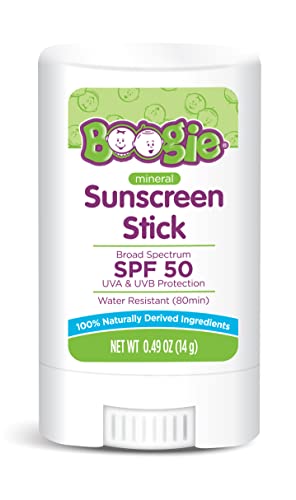 Baby Sunscreen Stick by Boogie Block Mineral Sunscreen SPF 50 FSAHSA Eligible Travel Size Sunblock for Kids Zinc Oxide Water Resistant Vegan Fragrance Free Pack of 1 0 belly baby and beyond