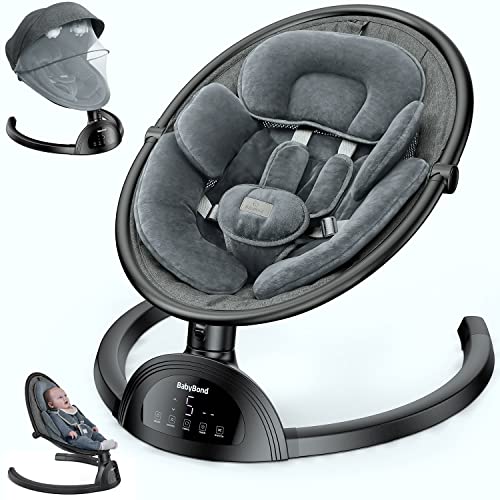 Baby Swings for Infants BabyBond Bluetooth Infant Swing with Music Speaker with 3 Seat Positions 5 Point Harness Belt 5 Speeds and Remote Control Portable Baby Swing for Indoor and Outdoor 0 belly baby and beyond