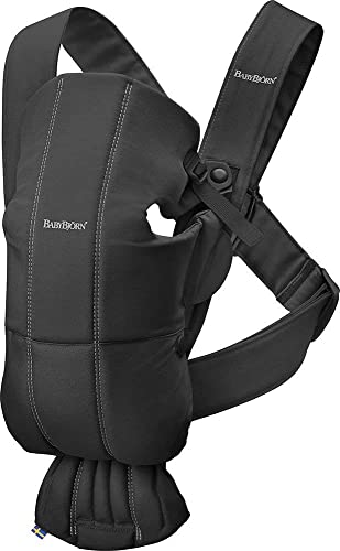 BabyBjorn Baby Carrier Mini Cotton Black 0 belly baby and beyond