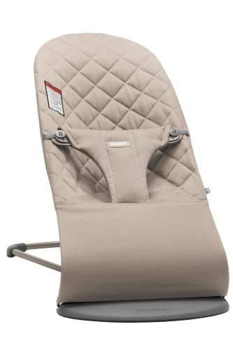 BabyBjorn Bouncer Bliss Sand Gray Cotton 006017US 0 belly baby and beyond
