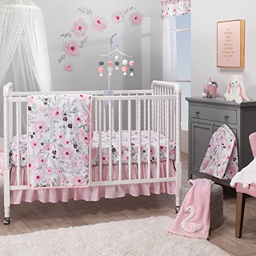 Bedtime Originals Blossom Pink Watercolor Floral 3 Piece Baby Crib Bedding Set 0 belly baby and beyond