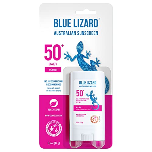 Blue Lizard BABY Mineral Sunscreen Stick with Zinc Oxide SPF 50 Water Resistant UVAUVB Protection Easy to apply Fragrance Free 5 oz 0 belly baby and beyond