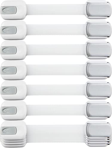 Child Safety Strap Locks 10 Pack Baby Locks for Cabinets and Drawers Toilet Fridge More 3M Adhesive Pads Easy Installation No Drilling Required WhiteGray 0 belly baby and beyond