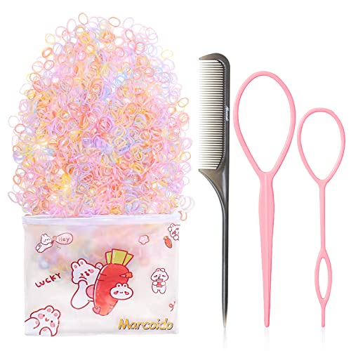 Color Tiny Hair Rubber Bands Marcoido 1500pcs Multi Color Small Hair Elactics with Hair Loop Styling Tool Set 2Pcs Braid Tools 1Pcs Rat Tail Comb For Baby Toddlers KidsCandy small 0 belly baby and beyond