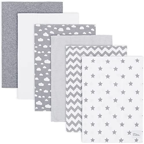 Comfy Cubs Burp Cloths 6 Pack Large 100 Cotton Washcloths Double Layered Absorbent Burping Cloth Extra Absorbent Baby Burp Cloth Extra Soft for Boys and Girls Grey Pattern Pack of 6 0 belly baby and beyond