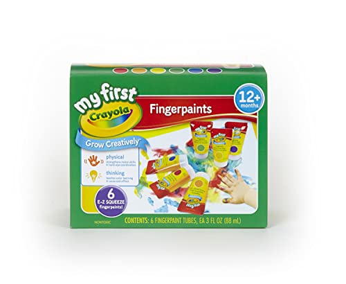 Crayola Washable Finger Paints 6 Pack Toddler Arts Crafts Supplies Gifts for Kids Ages 1 2 3 0 belly baby and beyond